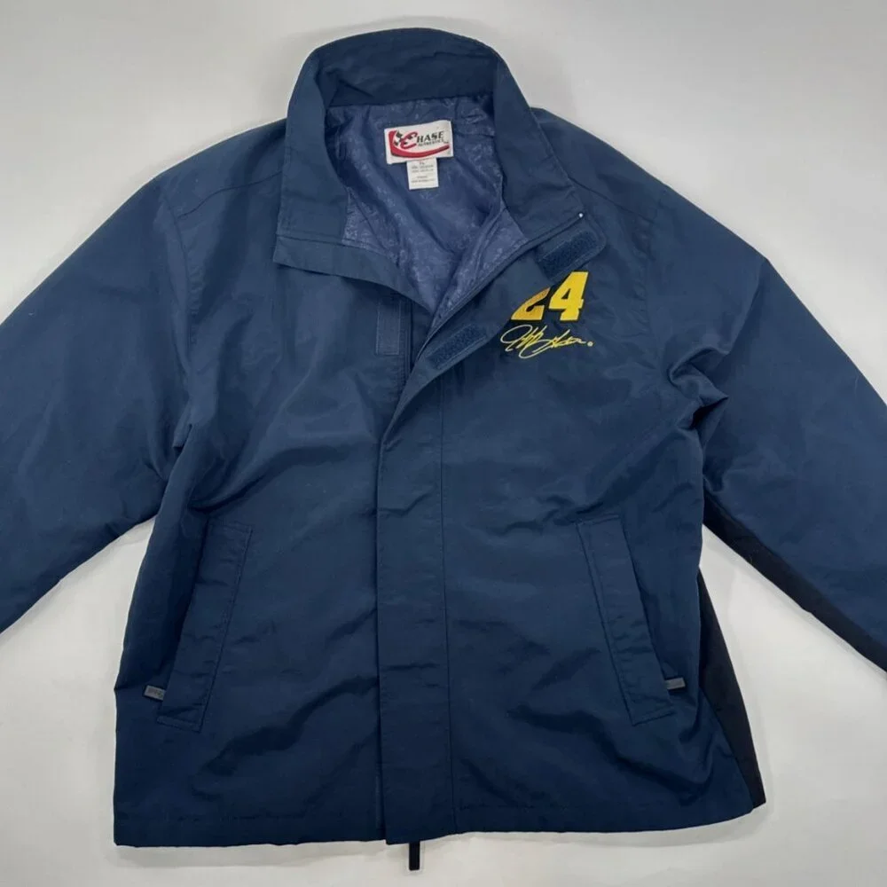 Vintage Chase Jeff Gordon NASCAR Jacket Mens XL Nylon Dupont Windbreaker Racing
